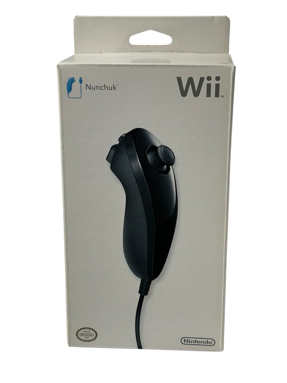 Nintendo Wii Nunchuk Controller 2009 Black Wired New In Box NIB Factory Sealed
